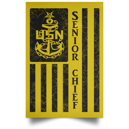 Senior Chief Flag Satin Poster