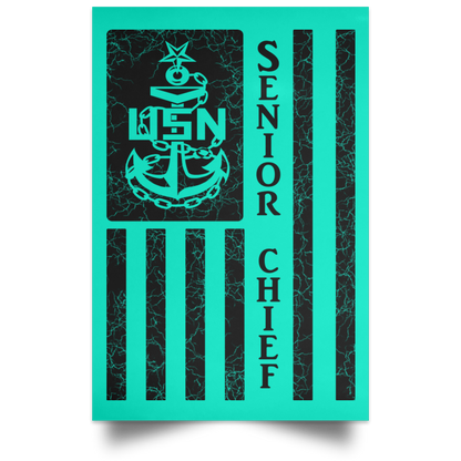 Senior Chief Flag Satin Poster
