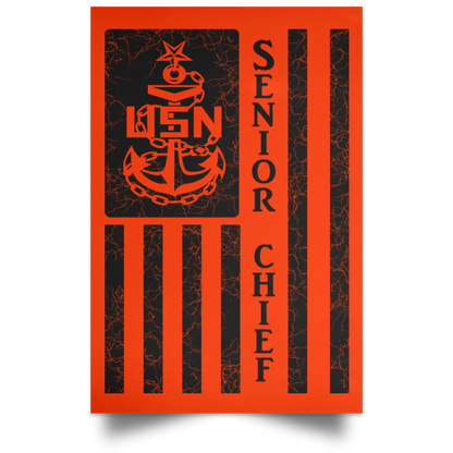 Senior Chief Flag Satin Poster