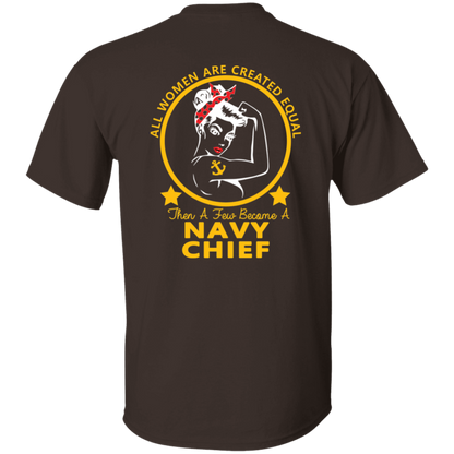 Navy Girl Gold and White Design T-Shirt
