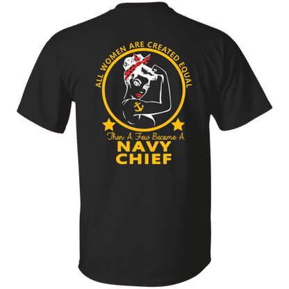 Navy Girl Gold and White Design T-Shirt