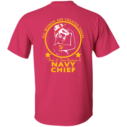 Navy Girl Gold and White Design T-Shirt
