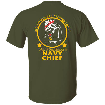 Navy Girl Gold and White Design T-Shirt