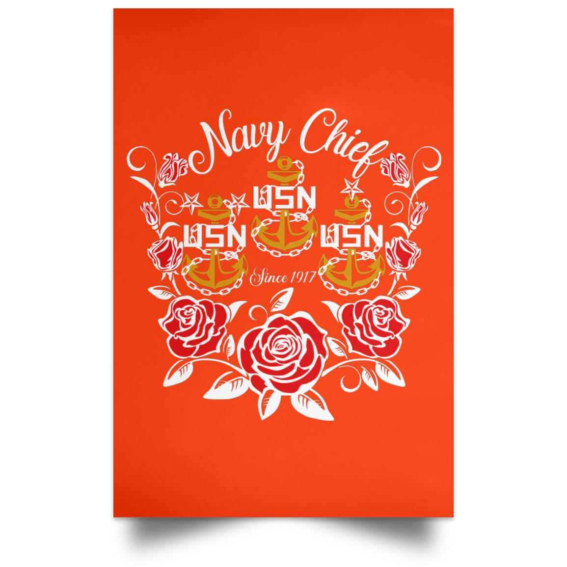 Rose Navy Chief V2 Satin Poster
