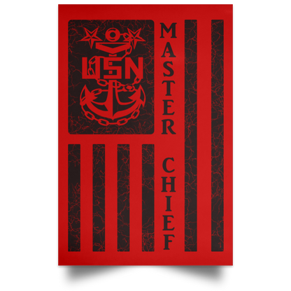 Master Chief Flag Satin Poster