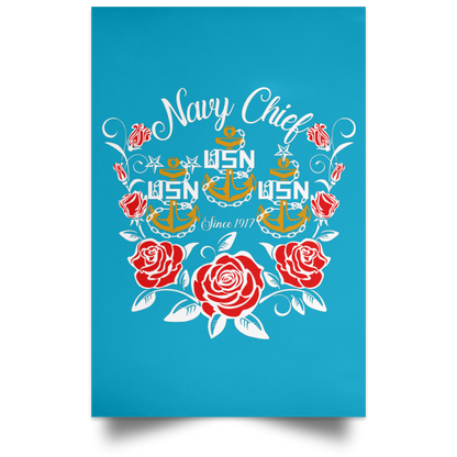 Rose Navy Chief V2 Satin Poster
