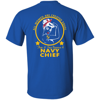 Navy Girl Gold and White Design T-Shirt