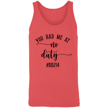 No Duty Unisex Tank