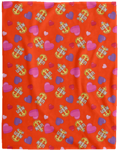 Anchors and Hearts Cozy Plush Fleece Blanket - 60x80