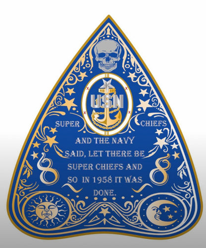 Ouija Planchette Coin Blue and Gold