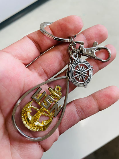 USN Chief Anchor Keychain