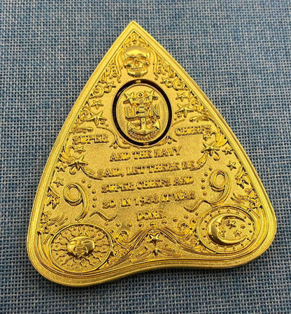 Ouija Planchette Coin Gold
