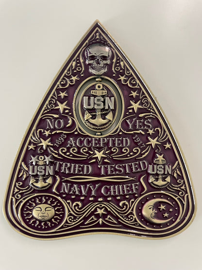 Ouija Planchette Coin Plum
