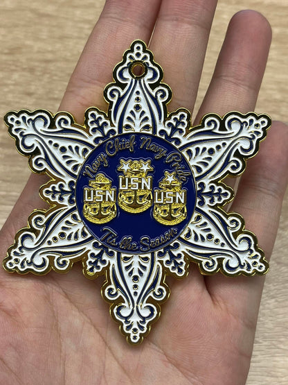 Tis The Season Snowflake Chief Coin 3" Coin