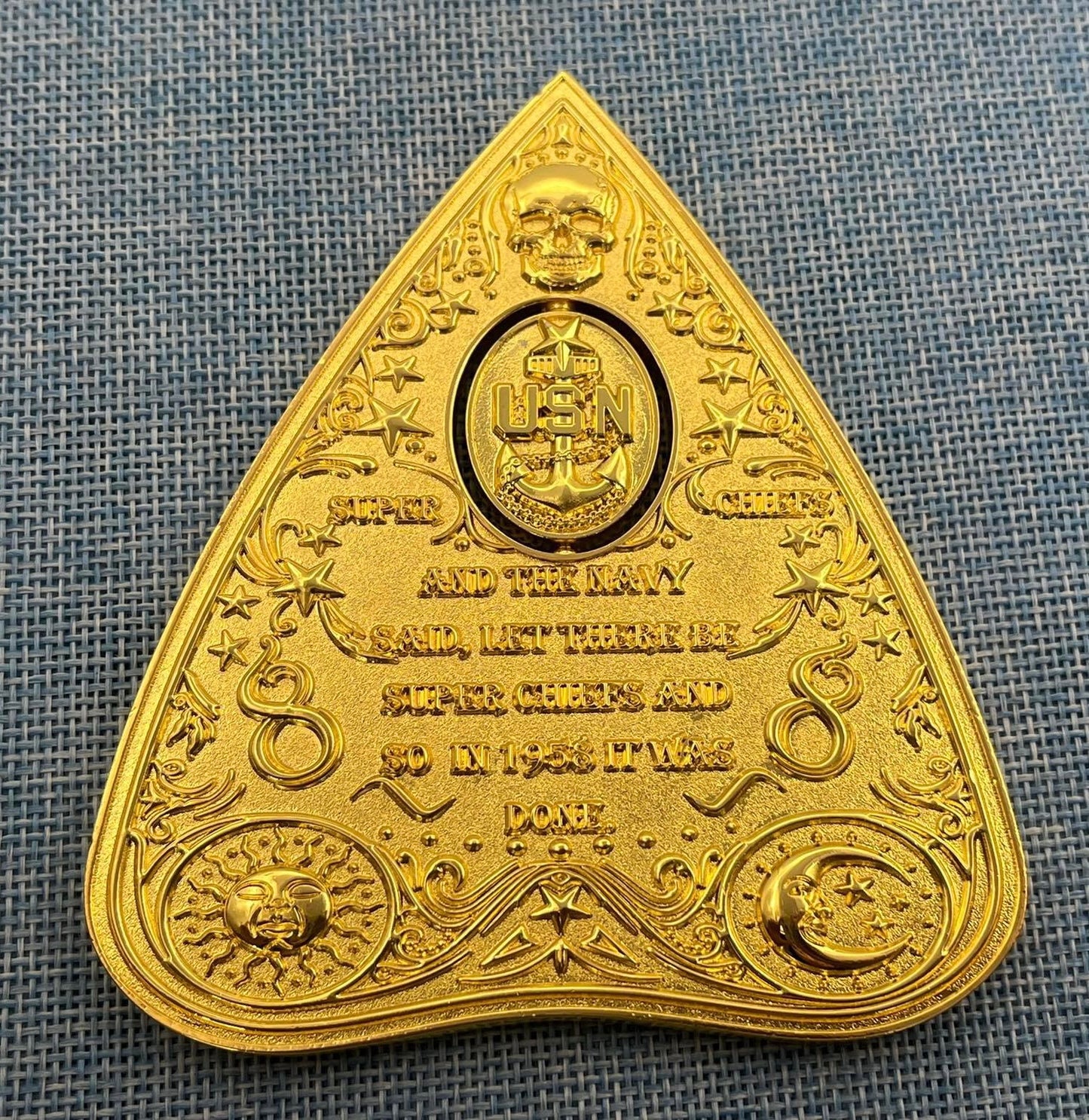 Ouija Planchette Coin Gold