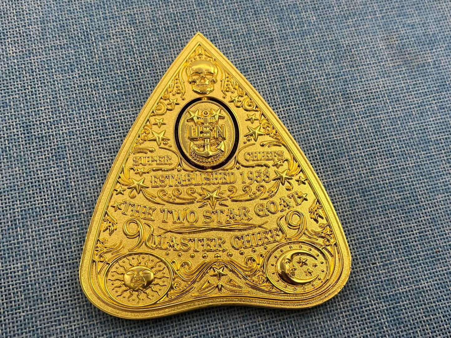Ouija Planchette Coin Gold