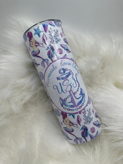 Mom Mermaids Raise Chiefs Tumbler 20oz