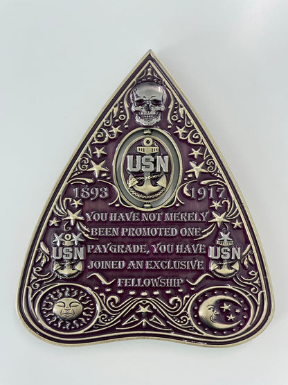 Ouija Planchette Coin Plum