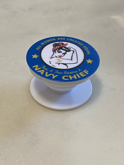 Navy Girl Expanding Phone Pop Grip Socket