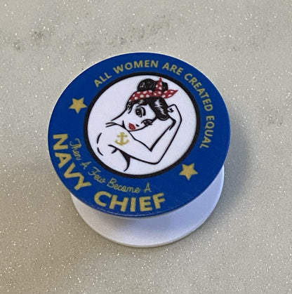 Navy Girl Expanding Phone Pop Grip Socket
