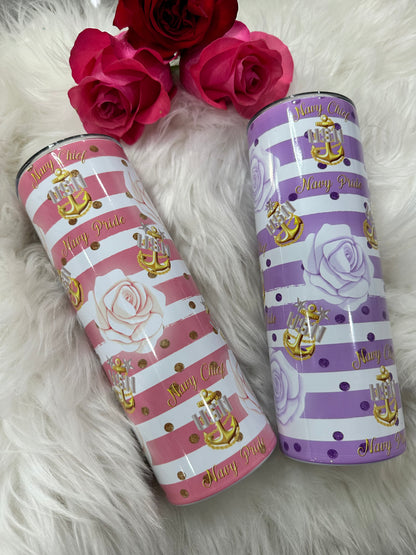 Anchors and Roses Tumbler 20oz
